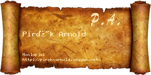 Pirók Arnold névjegykártya